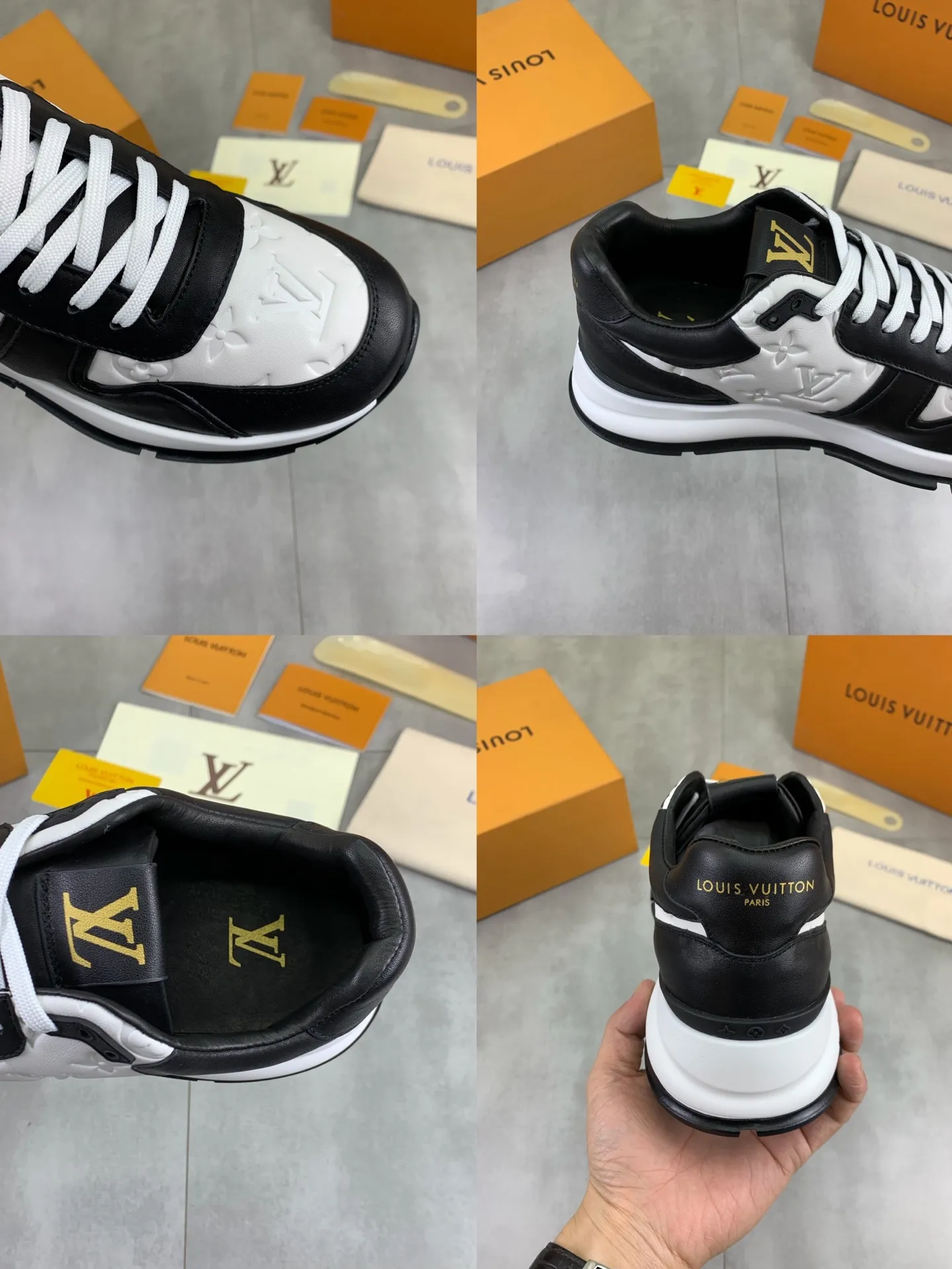 Factory price P820 💶 Top version [LOUIS VUITTON] counter series (original order) new style 🍀LV Louis Vuitton - top version LV classic high-top trendy shoes! Made of imported original craft calfskin, original breathable lining, and original wear-resistant, lightweight, high-end TPU outsole! High quality products! 3️⃣ colors available, size: men’s 39-44 (38 45 customized)